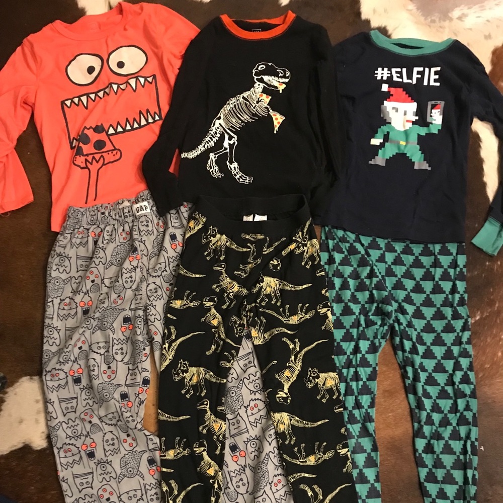 Three pair of Gap boys pajamas